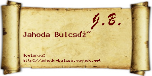 Jahoda Bulcsú névjegykártya